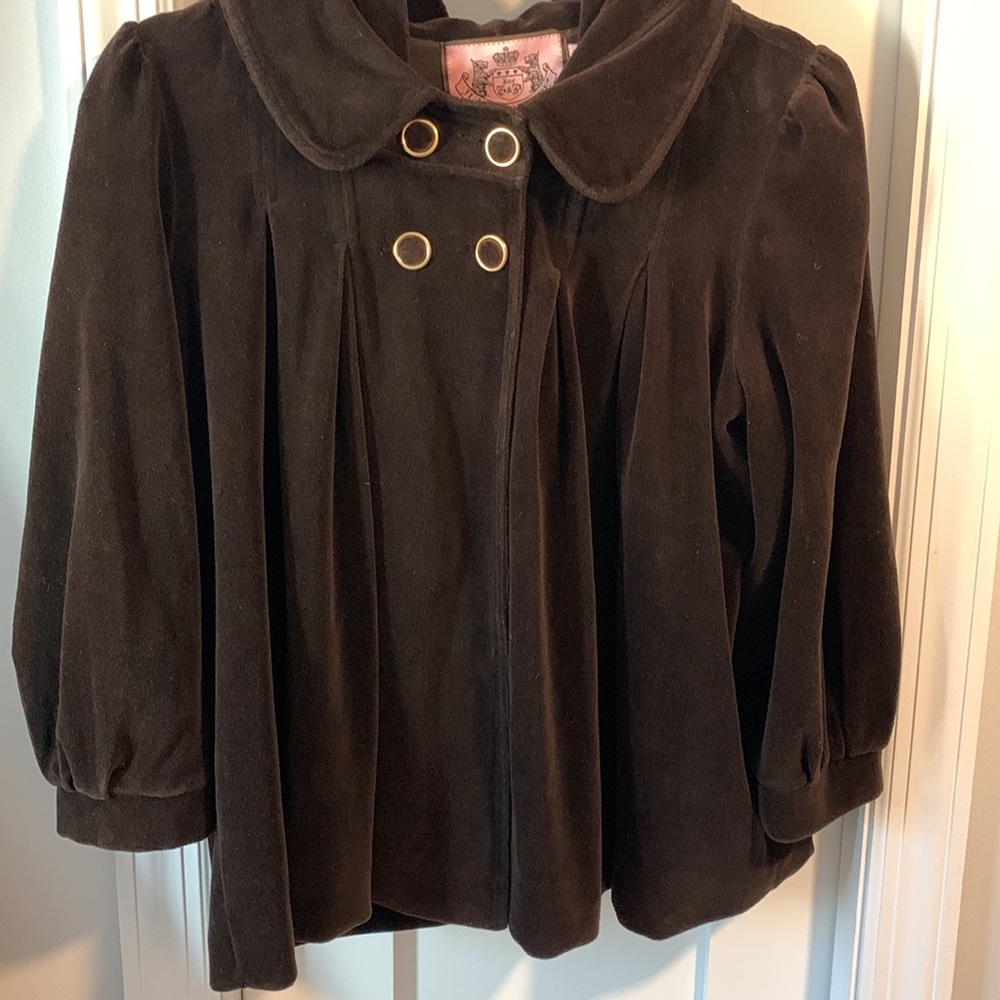 Juicy Couture NWOT Brown Velour Jacket with Hood Size L - Picture 3 of 10